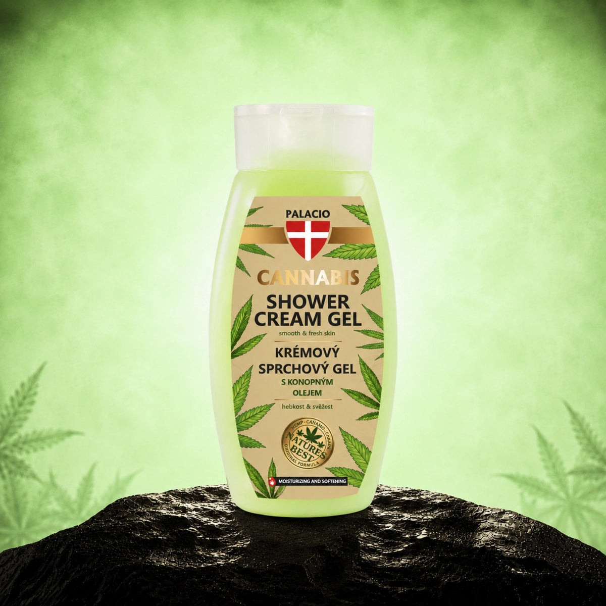 Konopný sprchový gel, 250 ml - Palacio – lahev sprchového gelu