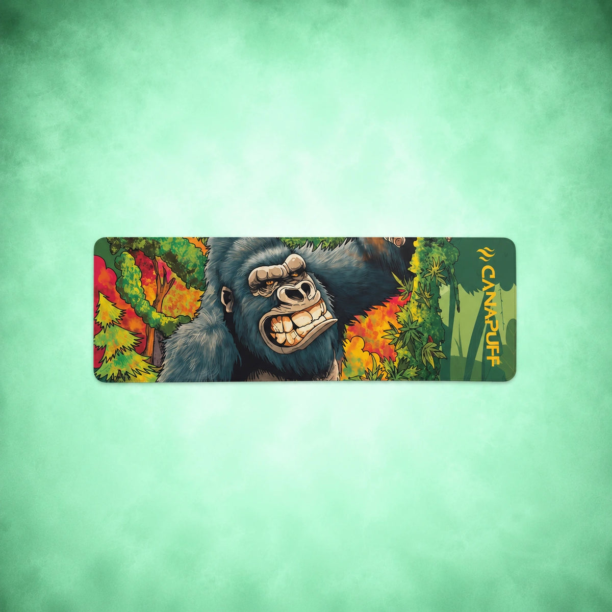 Canapuff Jungle Gorilla mouse pad with vibrant gorilla and floral artwork design