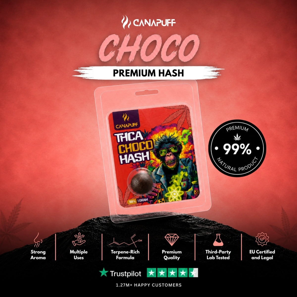 THCA Hash Choco 99% 1g – hash, photo 2