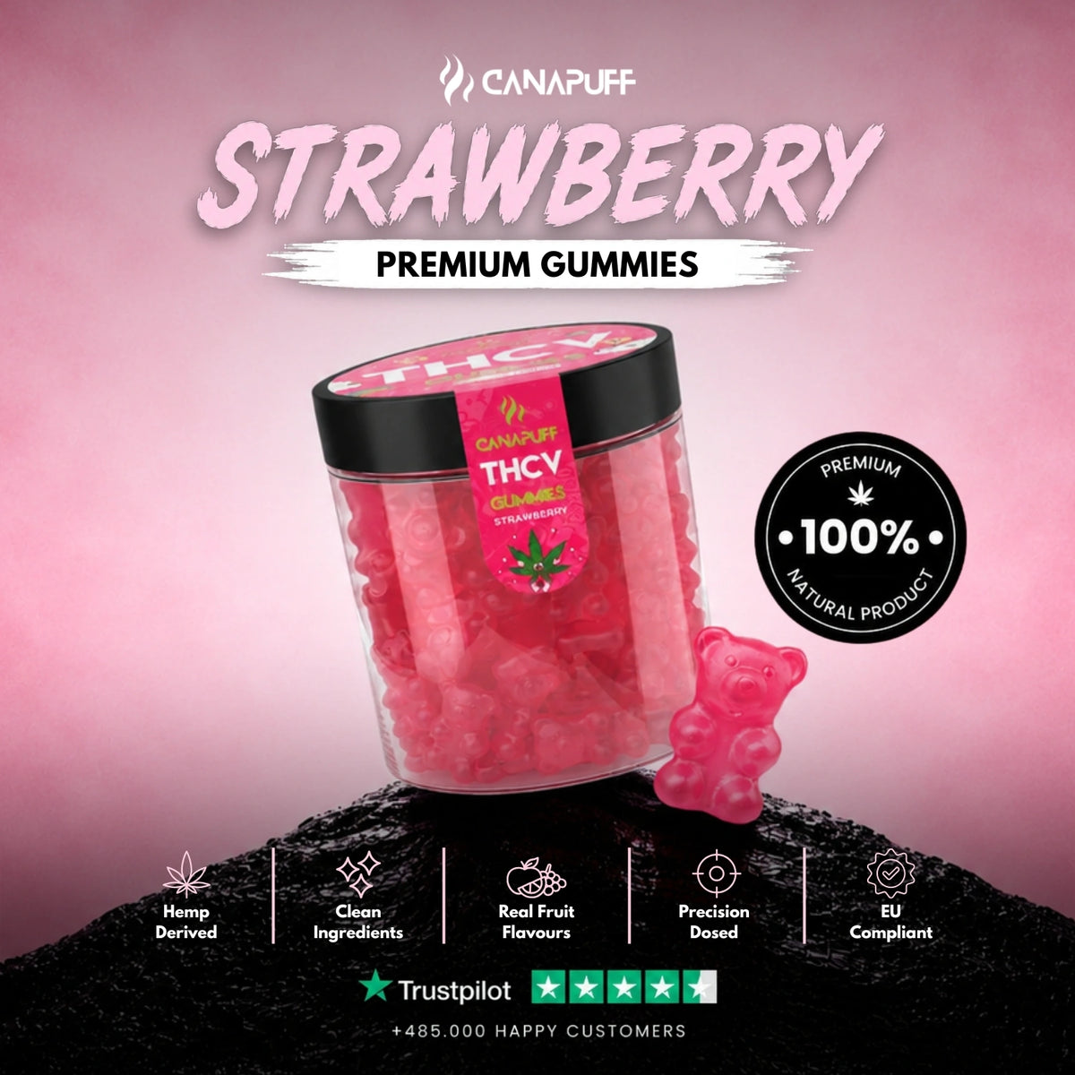 THCv Gummies Strawberry – gummies, photo 2