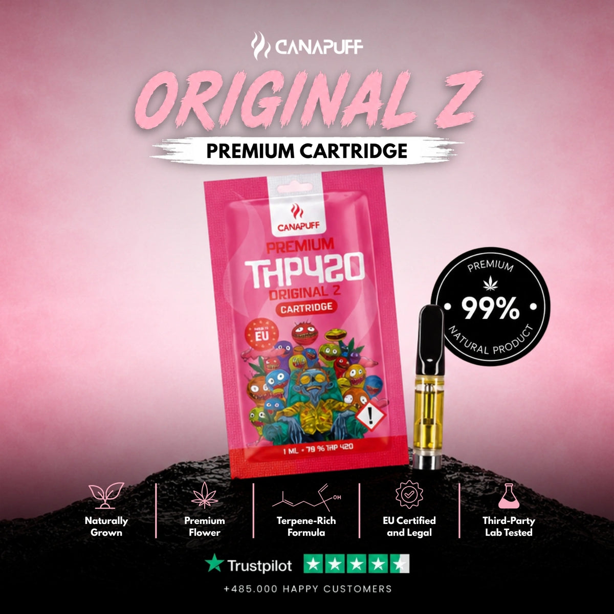THP420 Cartridge Original Z 79% – vape cartridge, photo 2