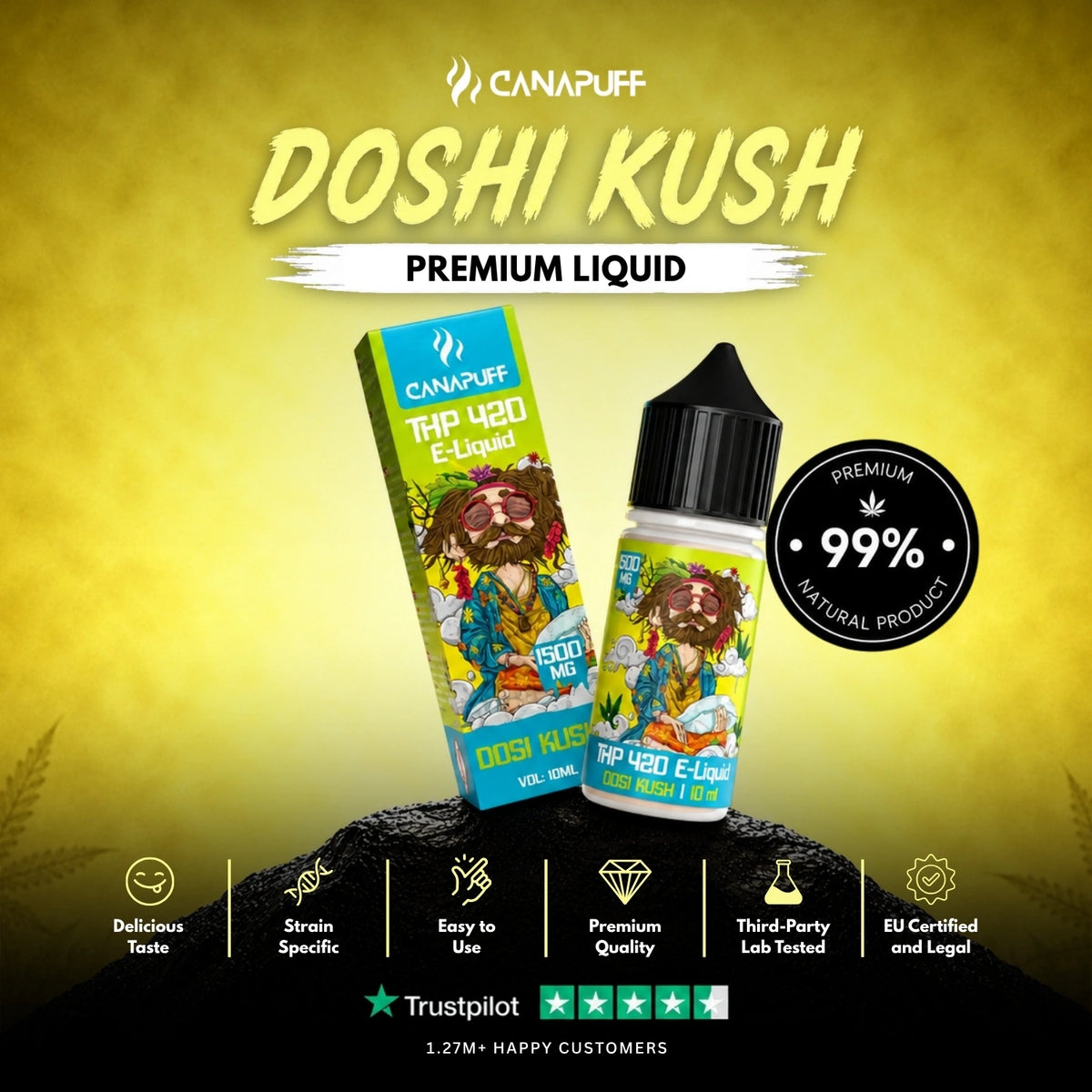 THP420 Liquid Dosi Kush 1.500mg – liquid bottle, photo 2