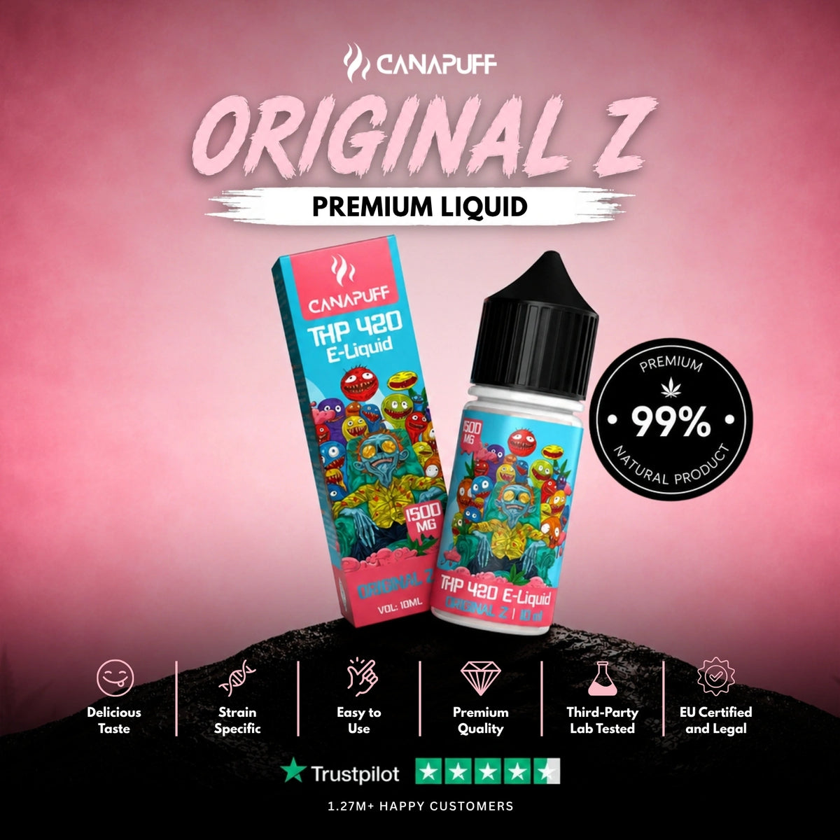 THP420 Liquid Original Z 1.500mg – liquid bottle, photo 2