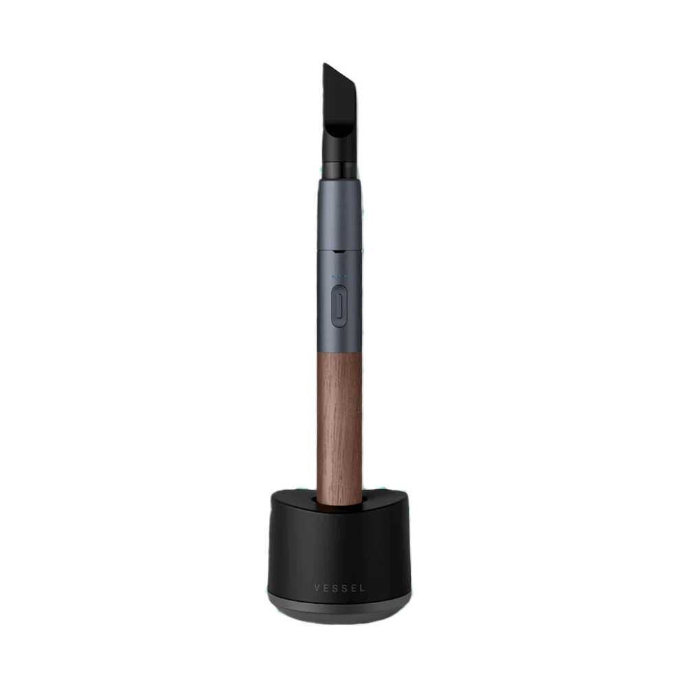 Vape pen Vessel Craftsman în gri ardezie cu nuc, cu stație de încărcare