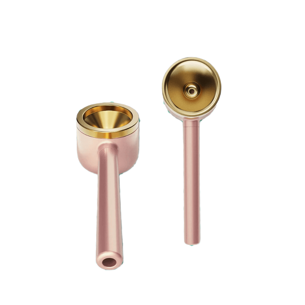 Vessel Pipe, pipa de mano metálica en oro rosa con cazoleta y boquilla doradas