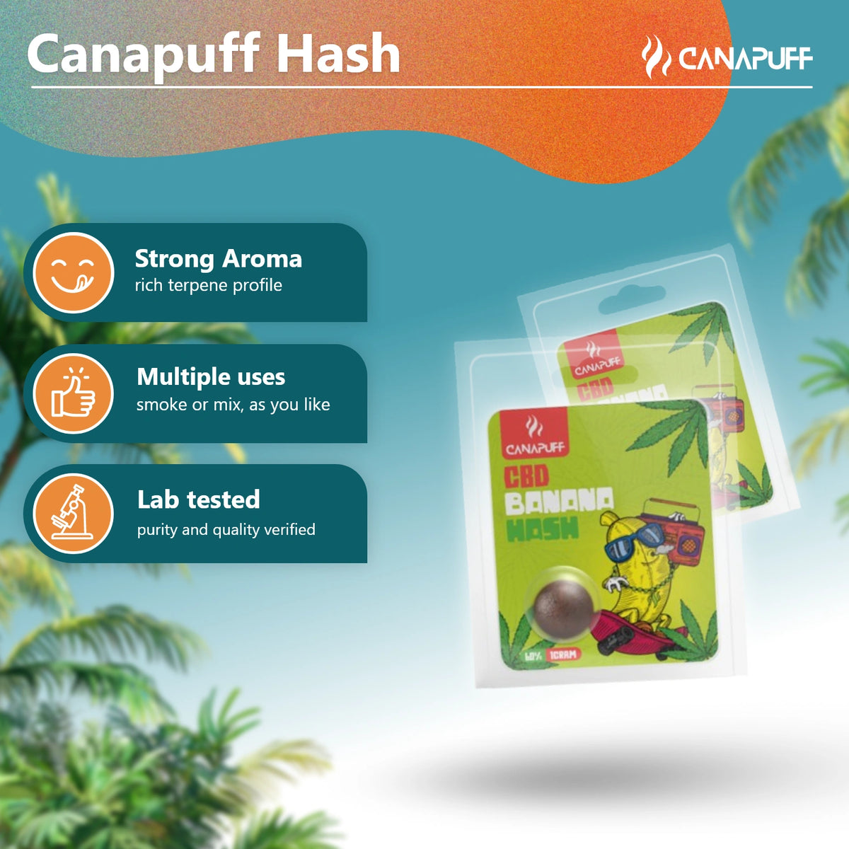 Hachís Canapuff CBD Banana 60% en blíster